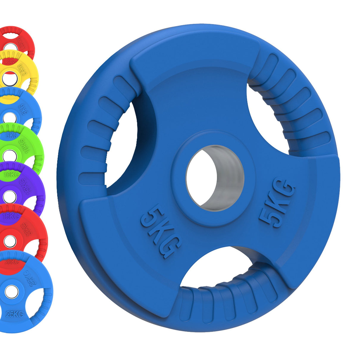 Olympic Tri Grip Rubber Weight Plates Colour Pairs And Sets Body Revolution